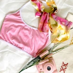 Basic Pink Halter Crop Top